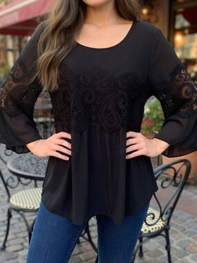 NWOT Cable & Gauge 3/4 Sleeve Top Sz XL